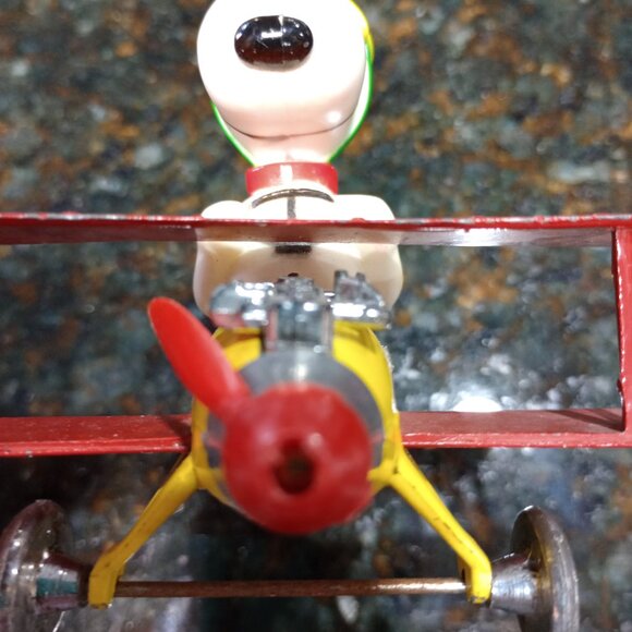 Metal Airplane Snoopy WWI Flying Ace Biplane Aviva Toy Co 1965 - Picture 7 of 7